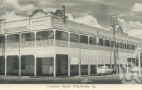 <span class="caption-caption">Corones Hotel, Charleville</span>, c1958. <br />Postcard folder by <span class="caption-publisher">Murray Views Pty Ltd</span>, collection of <span class="caption-contributor">John Young</span>.