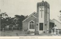 <span class="caption-caption">Methodist Church, Mossman</span>, c1958. <br />Postcard folder by <span class="caption-publisher">Murray Views Pty Ltd</span>, collection of <span class="caption-contributor">John Young</span>.