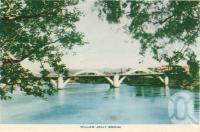 <span class="caption-caption">William Jolly bridge</span>, c1958. <br />Postcard folder by <span class="caption-publisher">Sydney G Hughes Pty Ltd</span>, collection of <span class="caption-contributor">Centre for the Government of Queensland</span>.