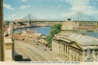 <span class="caption-caption">Overlooking the Customs House and Story Bridge, Brisbane</span>, c1938. <br />Postcard folder by <span class="caption-publisher">Sydney G Hughes Pty Ltd</span>, collection of <span class="caption-contributor">Centre for the Government of Queensland</span>.