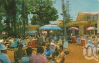 <span class="caption-caption">Surfers Paradise Hotel Beer Garden on the Gold Coast</span>, 1966. <br />Postcard by <span class="caption-publisher">Murray Views Pty Ltd</span>, collection of <span class="caption-contributor">Centre for the Government of Queensland</span>.