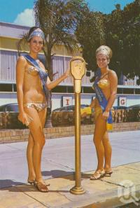 <span class="caption-caption">Surfers Paradise Meter Maids</span>, c1970. <br />Postcard by <span class="caption-publisher">Murray Views Pty Ltd</span>, collection of <span class="caption-contributor">Centre for the Government of Queensland</span>.