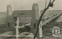 <span class="caption-caption">Hornibrook Highway, length 1 2/3 miles</span>, c1935. <br />Postcard by <span class="caption-publisher">Unknown Publisher</span>, collection of <span class="caption-contributor">Centre for the Government of Queensland</span>.