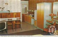 <span class="caption-caption">Two-person unit interior, Bailey's Motel, Noosa Heads</span>, c1962. <br />Postcard folder by <span class="caption-publisher">Murray Views Pty Ltd</span>, collection of <span class="caption-contributor">Centre for the Government of Queensland</span>.