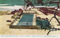 <span class="caption-caption">Ocean swimming pool, Point Danger, Coolangatta</span>, 1950. <br />Postcard folder by <span class="caption-publisher">Murray Views Pty Ltd</span>, collection of <span class="caption-contributor">Centre for the Government of Queensland</span>.