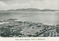 <span class="caption-caption">North Ward - Magnetic Island in the background, Townsville</span>, 1935. <br />Booklet by <span class="caption-publisher">Unknown Publisher</span>, collection of <span class="caption-contributor">Centre for the Government of Queensland</span>.