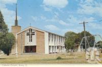 <span class="caption-caption">Catholic Church, Roma</span>, c1962. <br />Postcard folder by <span class="caption-publisher">Murray Views Pty Ltd</span>, collection of <span class="caption-contributor">Centre for the Government of Queensland</span>.