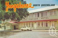 <span class="caption-caption">Lake Eacham Hotel, Yungaburra</span>, c1960. <br />Postcard folder by <span class="caption-publisher">Murray Views Pty Ltd</span>, collection of <span class="caption-contributor">Centre for the Government of Queensland</span>.