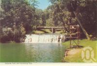 <span class="caption-caption">Malanda Falls and swimming pool</span>, c1960. <br />Postcard folder by <span class="caption-publisher">Murray Views Pty Ltd</span>, collection of <span class="caption-contributor">Centre for the Government of Queensland</span>.