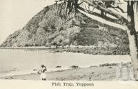 <span class="caption-caption">Fish trap, Yeppoon</span>, c1938. <br />Postcard folder by <span class="caption-publisher">Unknown Publisher</span>, collection of <span class="caption-contributor">Centre for the Government of Queensland</span>.