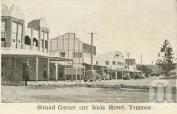 <span class="caption-caption">Strand corner and main street, Yeppoon</span>, c1938. <br />Postcard folder by <span class="caption-publisher">Unknown Publisher</span>, collection of <span class="caption-contributor">Centre for the Government of Queensland</span>.