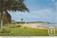 <span class="caption-caption">Coconut Palms, picnic reserve, Barney Point Beach, Gladstone</span>, c1960. <br />Postcard folder by <span class="caption-publisher">Murray Views Pty Ltd</span>, collection of <span class="caption-contributor">Centre for the Government of Queensland</span>.