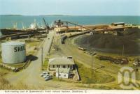 <span class="caption-caption">Bulk loading at Queensland's finest natural harbour, Gladstone</span>, c1960. <br />Postcard folder by <span class="caption-publisher">Murray Views Pty Ltd</span>, collection of <span class="caption-contributor">Centre for the Government of Queensland</span>.