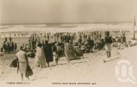 <span class="caption-caption">Surfing Main Beach, Southport</span>, c1928. <br />Postcard by <span class="caption-publisher">Real Photograph</span>, collection of <span class="caption-contributor">Centre for the Government of Queensland</span>.