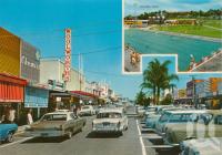 <span class="caption-caption">Main shopping centre and Olympic Swimming Pool, Southport</span>, c1952. <br />Postcard by <span class="caption-publisher">John Engelander & Co Pty Ltd</span>, collection of <span class="caption-contributor">Centre for the Government of Queensland</span>.