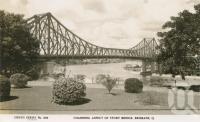 <span class="caption-caption">Charming aspect of Story Bridge, Brisbane</span>, c1948. <br />Postcard by <span class="caption-publisher">Sidues Series</span>, collection of <span class="caption-contributor">Centre for the Government of Queensland</span>.