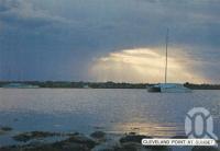 <span class="caption-caption">Cleveland Point at Sunset</span>, c1980. <br />Postcard folder by <span class="caption-publisher">Sydney G Hughes Pty Ltd</span>, collection of <span class="caption-contributor">Centre for the Government of Queensland</span>.