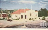 <span class="caption-caption">The post office, Herbert Street, Bowen</span>, c1955. <br />Postcard folder by <span class="caption-publisher">Sydney G Hughes Pty Ltd</span>, collection of <span class="caption-contributor">Centre for the Government of Queensland MS</span>.