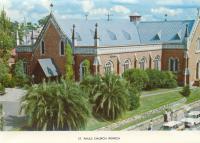<span class="caption-caption">St Paul's Church, Ipswich</span>, c1974. <br />Postcard folder by <span class="caption-publisher">Sydney G Hughes Pty Ltd</span>, collection of <span class="caption-contributor">Centre for the Government of Queensland MS</span>.