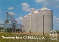 <span class="caption-caption">Silos Capella</span>, c1990. <br />Postcard by <span class="caption-publisher">Goodwill</span>, collection of <span class="caption-contributor">Centre for the Government of Queensland MS</span>.