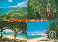 <span class="caption-caption">Clifton Beach</span>, c1987. <br />Postcard by <span class="caption-publisher">Peer Productions</span>, collection of <span class="caption-contributor">Centre for the Government of Queensland</span>.