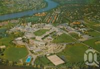<span class="caption-caption">University of Queensland on the banks of the Brisbane River, St Lucia</span>, c1980. <br />Postcard by <span class="caption-publisher">Murray Views Pty Ltd</span>, collection of <span class="caption-contributor">Centre for the Government of Queensland</span>.