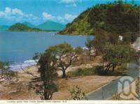 <span class="caption-caption">Looking south from Trinity Beach, Cook Highway</span>, 1969. <br />Postcard folder by <span class="caption-publisher">Murray Views Pty Ltd</span>, collection of <span class="caption-contributor">Centre for the Government of Queensland</span>.