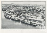 <span class="caption-caption">The Bulimba wharves on the Brisbane River, an important rendezvous for oversea shipping</span>. <br />From <span class="caption-book">The Queenslander Annual</span>, <span class="caption-publisher">Queensland Newspapers</span>, 1930, collection of <span class="caption-contributor">Fryer Library, UQ</span>.