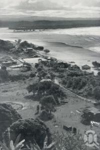 <span class="caption-caption">Laguna Bay, with its 40-mile beach, and the mouth of the Noosa River</span>. <br />From <span class="caption-book">The Queenslander Annual</span>, <span class="caption-publisher">Queensland Newspapers</span>, 1930, collection of <span class="caption-contributor">Fryer Library, UQ</span>.