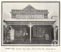 <span class="caption-caption">Harry Gee, Stationer, News Agent, Picture Framer, etc North Ipswich</span>. <br />From <span class="caption-book">Jubilee History of Ipswich</span>, <span class="caption-publisher">Diddams</span>, 1910, collection of <span class="caption-contributor">Fryer Library, UQ</span>.