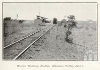 <span class="caption-caption">Wowan Railway Station (Dawson Valley Line)</span>. <br />From <span class="caption-book">The Upper Burnett and Callide Valley Districts</span>, <span class="caption-publisher">Queensland Government Intelligence and Tourist Bureau</span>, 1923, collection of <span class="caption-contributor">Fryer Library, UQ</span>.
