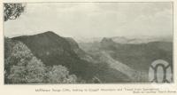 <span class="caption-caption">McPherson Range Cliffs, looking to Cougall Mountains and Tweed from Springbrook</span>, 1937. <br />Booklet, collection of <span class="caption-contributor">John Young</span>.