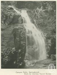 <span class="caption-caption">Canyon Falls, Springbrook</span>, 1937. <br />Booklet, collection of <span class="caption-contributor">John Young</span>.