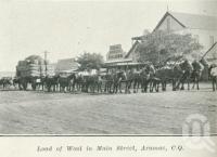 <span class="caption-caption">Load of wool in Main Street, Aramac</span>. <br />From <span class="caption-book">Queensland Sheep and Wool Industry</span>, <span class="caption-creator">Queensland Government Intelligence and Tourist Bureau</span>, Brisbane, 1918, collection of <span class="caption-contributor">Centre for the Government of Queensland</span>.