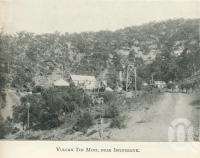 <span class="caption-caption">Vulcan tin mine, near Irvinebank</span>. <br />From <span class="caption-book">Tours in the Cairns District, Handbook to Cairns and Hinterland</span>, <span class="caption-creator">Queensland Railways</span>, Brisbane, 1912, collection of <span class="caption-contributor">Centre for the Government of Queensland</span>.