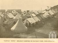 <span class="caption-caption">Canvas town. Holiday campers on Nathan Park, Coolangatta</span>. <br />From <span class="caption-book">The Simbel Souvenir of the Glorious South Coast</span>, <span class="caption-publisher">The Read Press</span>, Brisbane, c1926, collection of <span class="caption-contributor">Centre for the Government of Queensland</span>.
