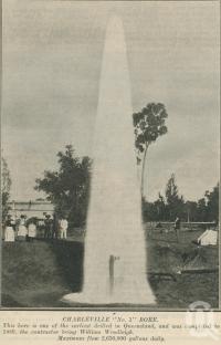 <span class="caption-caption">Charleville No 1 Bore</span>. <br />From <span class="caption-book">The Queen State</span>, <span class="caption-creator">D.C. Tilghman</span>, <span class="caption-publisher">John Mills</span>, Brisbane, 1933, collection of <span class="caption-contributor">Centre for the Government of Queensland</span>.
