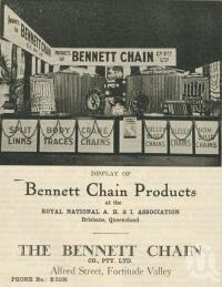 <span class="caption-caption">Bennett Chain Co, Fortitude Valley</span>. <br />From <span class="caption-book">The Queen State</span>, <span class="caption-creator">D.C. Tilghman</span>, <span class="caption-publisher">John Mills</span>, Brisbane, 1933, collection of <span class="caption-contributor">Centre for the Government of Queensland</span>.