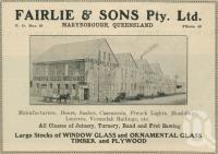 <span class="caption-caption">Fairlie & Sons, Maryborough</span>. <br />From <span class="caption-book">The Queen State</span>, <span class="caption-creator">D.C. Tilghman</span>, <span class="caption-publisher">John Mills</span>, Brisbane, 1933, collection of <span class="caption-contributor">Centre for the Government of Queensland</span>.