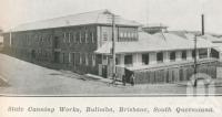 <span class="caption-caption">State Canning Works, Bulimba</span>. <br />From <span class="caption-book">The Pocket Queensland</span>, <span class="caption-creator">Queensland Government Intelligence and Tourist Bureau</span>, Brisbane, 1921, collection of <span class="caption-contributor">Centre for the Government of Queensland</span>.