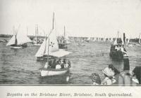 <span class="caption-caption">Regatta on the Brisbane River, Brisbane</span>. <br />From <span class="caption-book">The Pocket Queensland</span>, <span class="caption-creator">Queensland Government Intelligence and Tourist Bureau</span>, Brisbane, 1921, collection of <span class="caption-contributor">Centre for the Government of Queensland</span>.