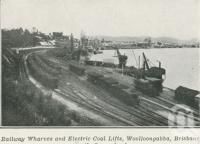 <span class="caption-caption">Railway wharves and electric coal lifts, Woolloongabba</span>. <br />From <span class="caption-book">The Pocket Queensland</span>, <span class="caption-creator">Queensland Government Intelligence and Tourist Bureau</span>, Brisbane, 1921, collection of <span class="caption-contributor">Centre for the Government of Queensland</span>.