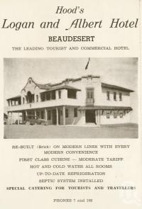 <span class="caption-caption">Hood's Logan and Albert Hotel, Beaudesert</span>. <br />From <span class="caption-book">Official Souvenir Beaudesert and National Park Lamington Plateau</span>, <span class="caption-creator">Beaudesert Shire Council</span>, Brisbane, 1935, collection of <span class="caption-contributor">Centre for the Government of Queensland</span>.