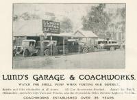 <span class="caption-caption">Lund's Garage and Coachworks, Gin Gin</span>. <br />From <span class="caption-book">The Burnett and Isis Pictorial</span>, <span class="caption-creator">Richards & Kingdon</span>, Bundaberg, 1927, collection of <span class="caption-contributor">Centre for the Government of Queensland</span>.