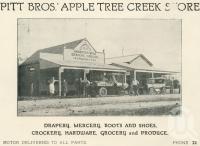 <span class="caption-caption">Pitt Bros Apple Tree Creek Store</span>. <br />From <span class="caption-book">The Burnett and Isis Pictorial</span>, <span class="caption-creator">Richards & Kingdon</span>, Bundaberg, 1927, collection of <span class="caption-contributor">Centre for the Government of Queensland</span>.