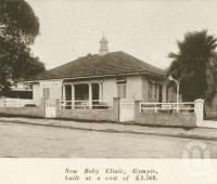 <span class="caption-caption">Baby clinic, Gympie</span>. <br />From <span class="caption-book">Brisbane, Australia's Sunshine City, Souvenir Commemorating the Visit of HRH The Dule of Gloucester</span>, <span class="caption-creator">Brisbane City Council</span>, Brisbane, 1934, collection of <span class="caption-contributor">Centre for the Government of Queensland</span>.