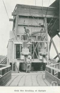 <span class="caption-caption">Gold ore crushing at Gympie</span>. <br />From <span class="caption-book">Australia Unlimited</span>, <span class="caption-creator">Edwin J Brady</span>, <span class="caption-publisher">George Robertson & Co</span>, Melbourne, 1918, collection of <span class="caption-contributor">Centre for the Government of Queensland</span>.