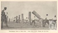 <span class="caption-caption">Wood-chopping contest at Bowen Park. Ernest Terry, NSW, winning the first heat</span>. <br />From <span class="caption-book">Queensland Agricultural Journal</span>, 1900, collection of <span class="caption-contributor">Fryer Library, UQ</span>.