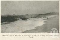 <span class="caption-caption">The wreckage of the Ethel M Crowther (CWA) bathing enclosure, Kissing Point, Townsville cyclone</span>, 1940. <br />Newspaper, collection of <span class="caption-contributor">John Young</span>.