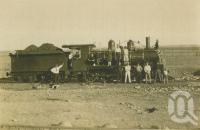 <span class="caption-caption">Hughenden commemoration steam engine with ambulance banner</span>, c1930. <br />Photograph, collection of <span class="caption-contributor">Megan Young</span>.